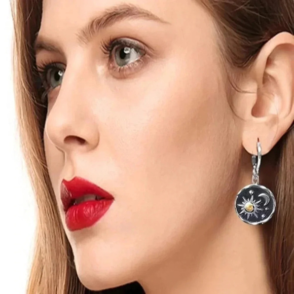 2 LEFT! Sun & Moon Bohemian Pendant Earrings - Picture 1 of 2